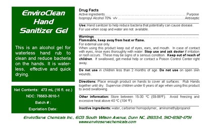 EnviroClean Hand Sanitizer Gel 16oz.jpg EnviroClean Hand Sanitizer Gel 16oz